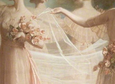 the-garden-of-delights:  “The Bridal Train” (1933) (details) by Frank Owen Salisbury (1874-1962). 