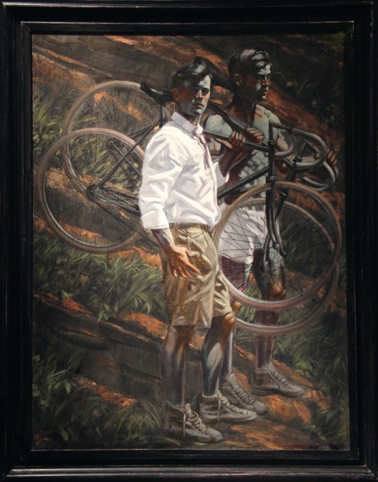 apollophile:  Bruce Sargeant (Mark Beard):  Two Men with Bicycles8==☼==8https://www.tumblr.com/blog/apollophile