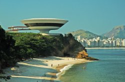 justbmarks:  Niteroi Contemporary Art Museum, designed by Oscar Niemeyer, Niteroi, Brazil. 