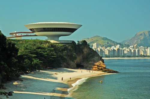 justbmarks: Niteroi Contemporary Art Museum, designed by Oscar Niemeyer, Niteroi, Brazil.