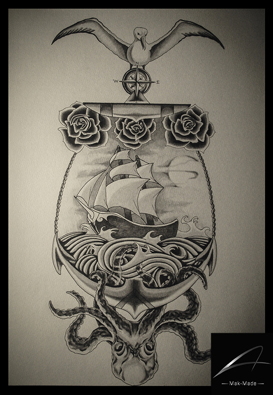 Ship
Custom tattoo design