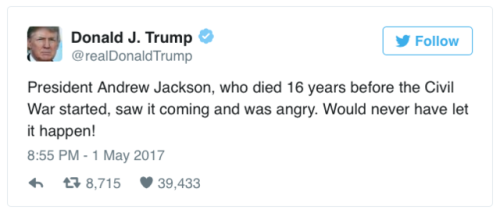 micdotcom:Twitter is roasting Trump for trying to clarify that he knows when Andrew Jackson died