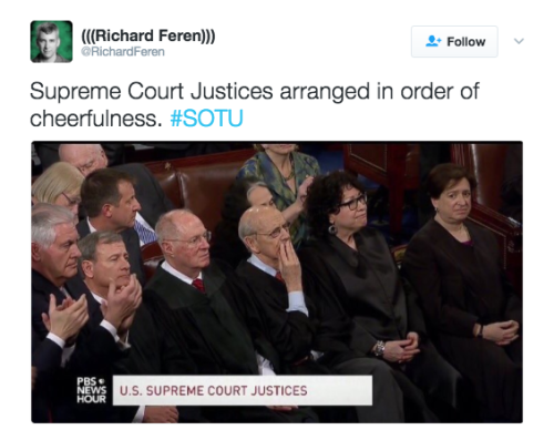 The Supreme Court Justices had some facial expressions last night.They’re good.