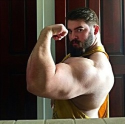 bearmachines:More of EQV-103935. The hairstyling isn’t just fashionable - the beard lends an impressive sense of hormonal justification for the musculature. I&rsquo;m a sucker for beards