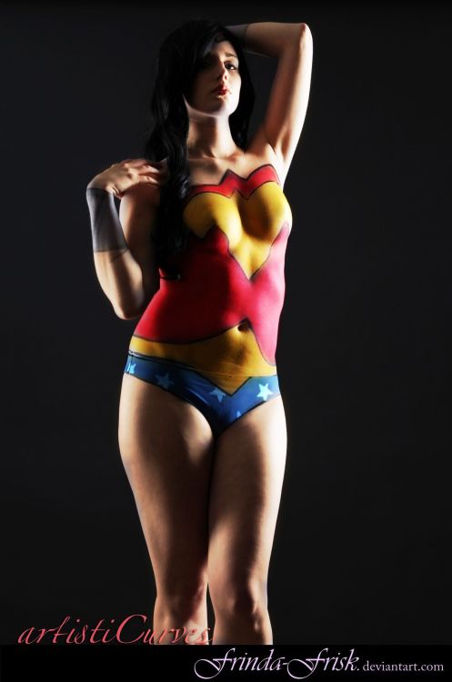 nude-superheroines:  Wonder Woman bodyart