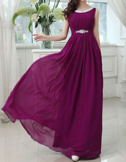 stylelist-tidebuy:  Most Popular Jewel Neck Floor-Length A-Line Beading Bridesmaid Dress