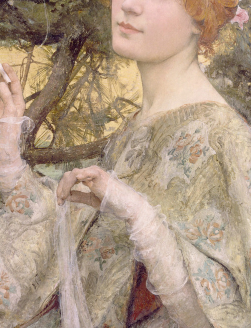 seeliequeene: Woman with Orchid (detail), Edgard Maxence, 1900  (1871-1954)