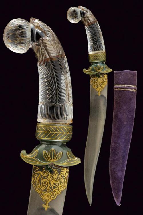 Gold inlaid kandshar with crystal hilt, India, circa 1900.from Czerny’s International Auction House
