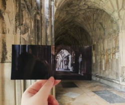 saepphire:  andmiralampersand:  r-u-thunderstorms:  The Cloisters at Gloucester Cathedral  THIS IS THE BEST VERSION OF PHOTOGRAPHS INTEGRATING PHOTOGRAPHS OF THE SAME PLACE THAT HAS EVER EXISTED   nature + more 