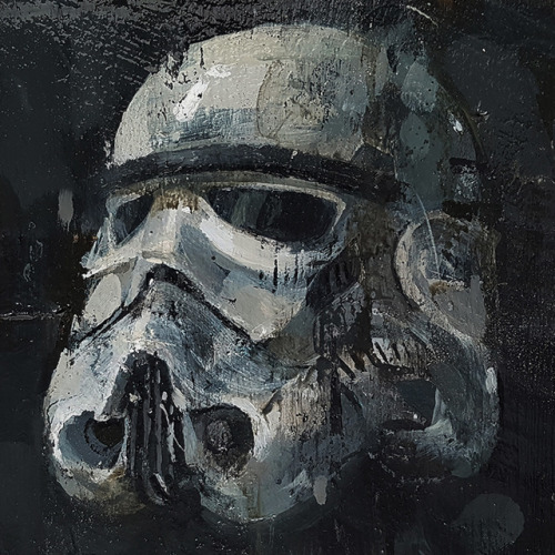 Stormtrooper helmet - Oil on reclaimed wood. Available to purchase via my online store badwing.co.uk