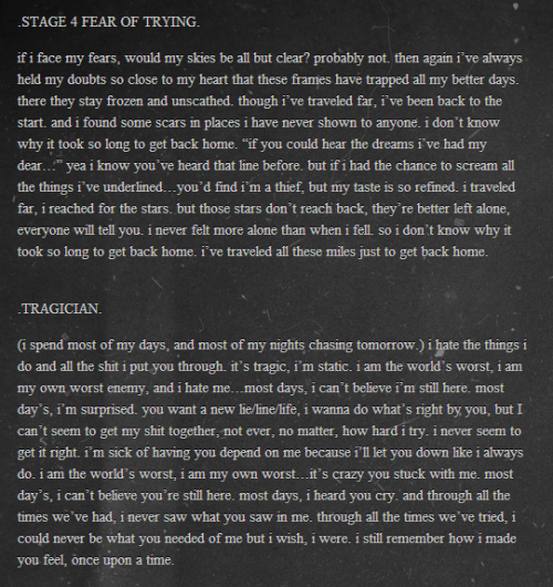 Stomachaches lyrics, by Frank Iero. (x)