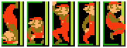 suppermariobroth:  In Super Mario Maker, knocking on a door in Edit Mode will randomly cause various forms of Weird Mario to open the door. Here are all the different Weird Marios in all four themes. 