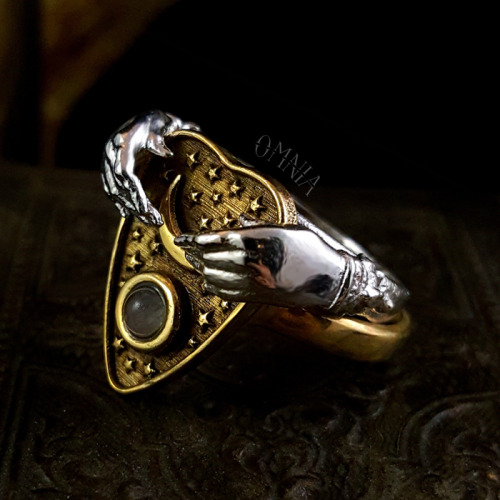 The Occultist stacking ring set.  Available in mixed metals, as shown above. www.omniastudios.com