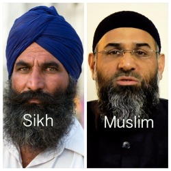 westcoastgoddess:  apurvalman:  Sikhism: a religion from the Vedic family of religions, which includes Hinduism, Buddhism, Jainism, and more. Islam: a religion from the Abrahamic family of religions, which includes Christianity and Judaism. Both are very