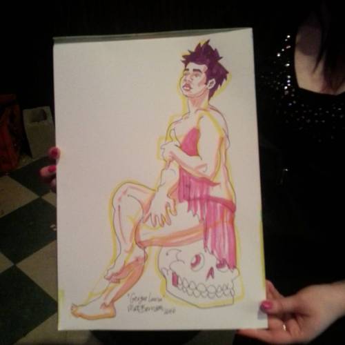 Drawing of Geegee Louise at Dr. Sketchy’s adult photos