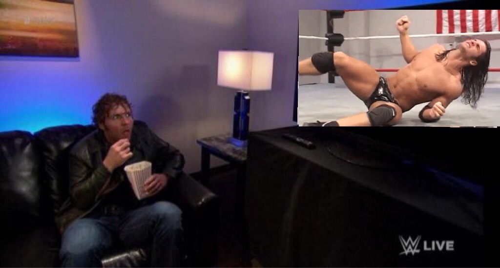 hallodeantown:  Dean changed the channel just in time before Cena walked in.