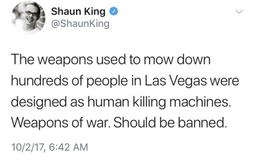 ventmyfrustrations:Whatever laws the US has for these weapons aren’t working. We need better gun control. And we need it NOW.
