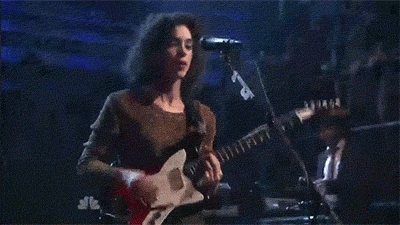 mutual-coordinates: St. Vincent performing She Is Beyond Good And Evil on Late Night with Jimmy Fall