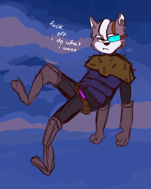 arctophilist:  i like how i drew fox in action and shit and now heres wolf slacking off 