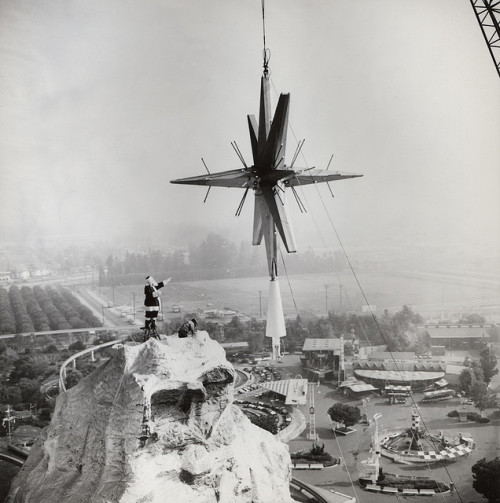 disneytrinketbox:The Matterhorn used to turn into a giant white Christmas tree in the 1950s and 60s.