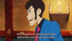 paulsebert:  mushroombossa:  it’s TRUE and you SHOULD say it  Lupin does not have time for your American Exceptionalism Bullshit! 