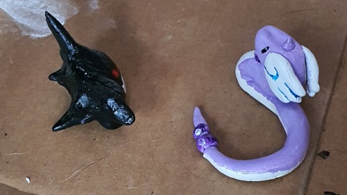 Clay Gengar And GSC Shiny Palette Dragonair :] All Painted! I've Been Having A Blast Doing This Stuff,