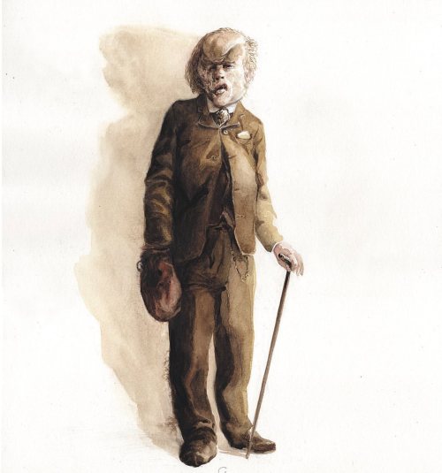 Joseph Merrick, the elephant man / watercolor / 30 x 42 cm / 2020 (sold) #fantasticikons#watercolo