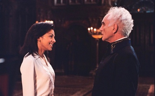 Marsha Thomason and Terence Stamp in The Haunted Mansion (2003)