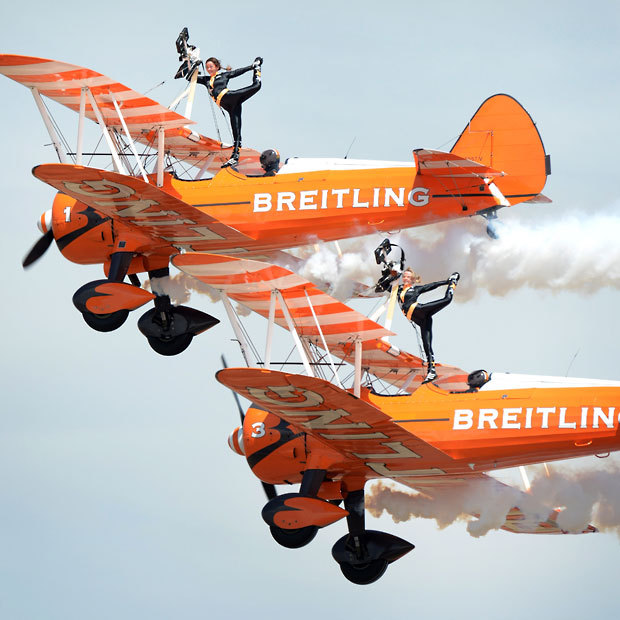 Just girls having fun  ;)  (the Breitling Wingwalkers perform at the Australian
