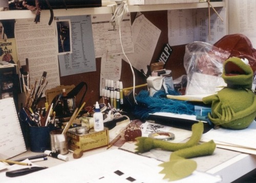 Another peek inside the  Muppet Workshop. Here we see a dismembered Kermit, with an appropriate HELP