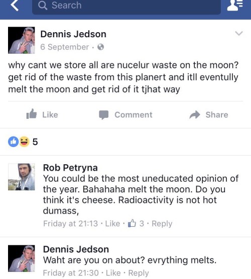 “Get rid of it that way.” As though the moon were a problem we’d been trying to solve for years.