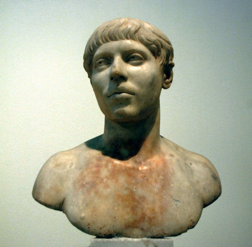 Portrait of a youth. From Eleusis. 218-222 AD. Time of emperor Elagabalus. Pentelic marble. National