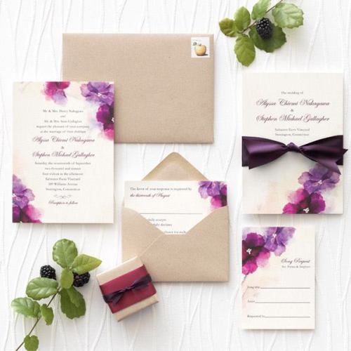 Black tie wedding invitation