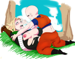 thehumancopier:  Full Cell Shade for RG, of DBZ A18 and Krillin (originally without hair)