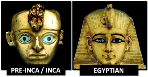 archdrude:  The Amazing Connections Between the Inca and Egyptian Cultures  “The ancient Egyptians (in Africa) and the ancient pre-Incas/Incas (in South America) evolved on opposite sides of the globe and were never in contact. Yet, both cultures