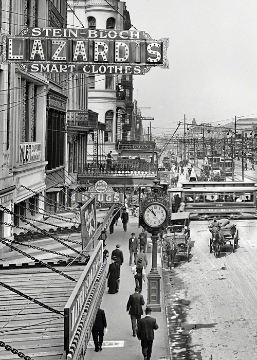 librar-y:  Canal Street in New Orleans circa 1910. 