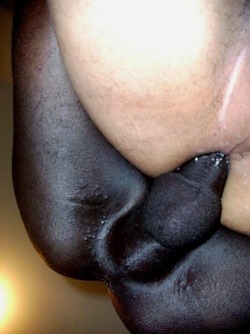 blackfreakofamerica:  Looks like a big black horse dick fucking him  Give us the honor &amp; follow us on this blog, and watch real black men in their full nature: http://riskyblackmen.tumblr.com 