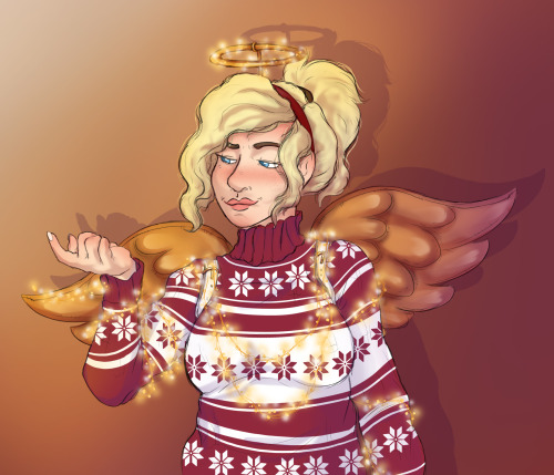 And an Angel of Mercy for the tree?A partner to my Reindeer Moira piece! (x)This one also has a nsfw