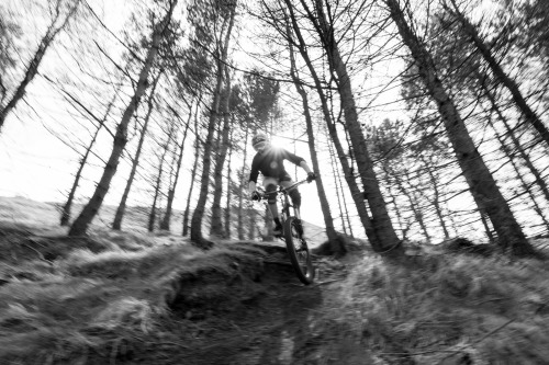 thebikingsquirrel: First mtb shot with the wide angle, Connor at the top of the hillend trail. I wi