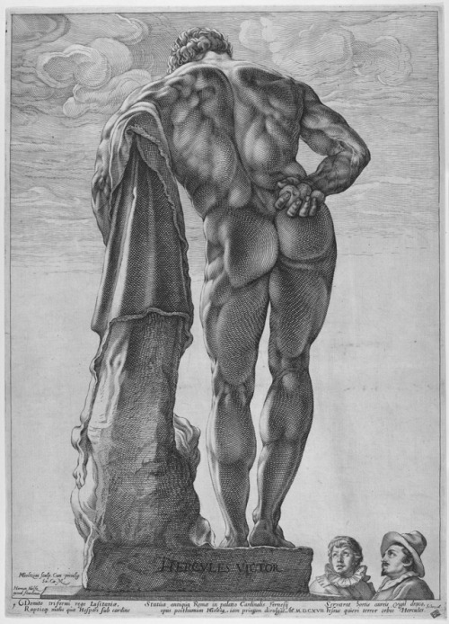 Farnese Hercules c1592 by Hendrick Goltzius (1558–1617) Dutch Engraver & Painter“The Farnese Her