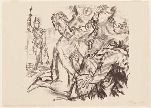 Columbus and St. George, Oskar Kokoschka, 1913, Minneapolis Institute of Art: Prints and DrawingsSiz