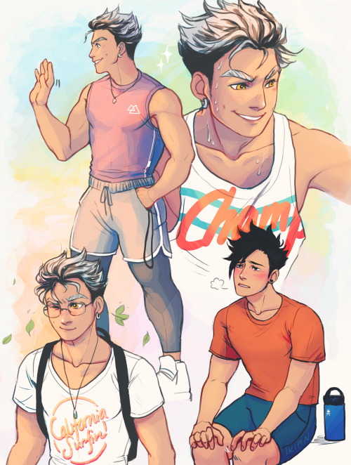 ikipin:College athlete AU part 3? idk, where we figure out that Bokuto is not the only thirsty one. 