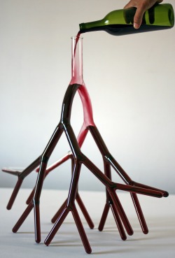 tiredandtrueofheart:  a wine carafe shaped like veins