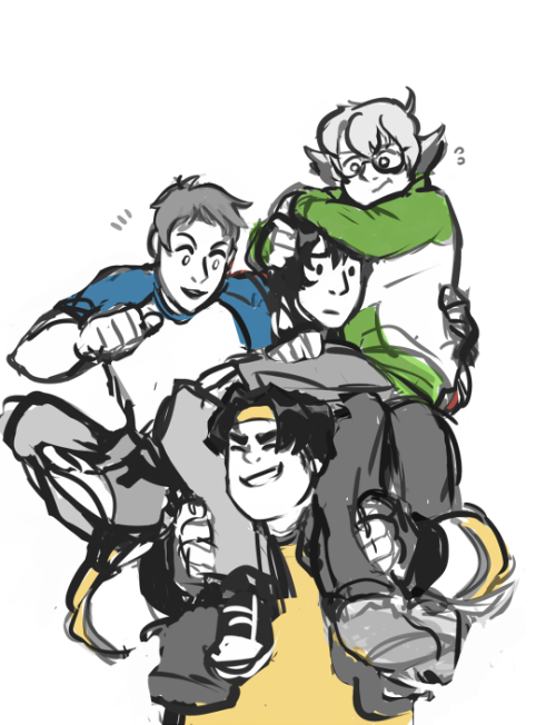 queerdraws:Hunk gets his muscles from supporting his friends