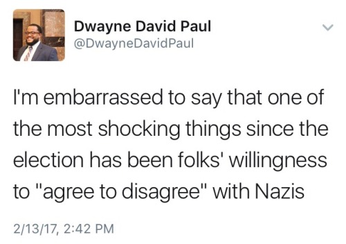 fullpraxisnow:  (Link to Tweet)  “To be blunt: Nazism is democracy’s anti-matter. There is nothing about the ideology or its practice that is anything but corrosive to democratic institutions. Fascism is a cancer that turns democracy against itself