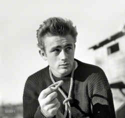 yugendstyle:  November 23, 1954. “Actor James Dean in front of old building.” From photographs by Maurice Terrell used in the postmortem (1956) Look magazine profile “James Dean: The Legend and the Facts.” 