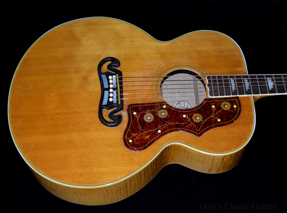 garys-classic-guitars:  Gorgeous 54’ Gibson SJ-200 with stunning blonde finish. 
