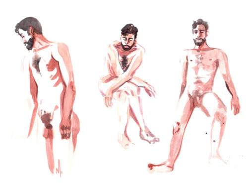 One of my favorite things to do is to draw naked people. Watercolor// 5 min. 