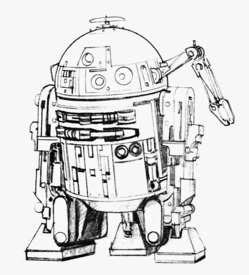 weirdlandtv: Ralph McQuarrie’s design sketches for R2-D2.