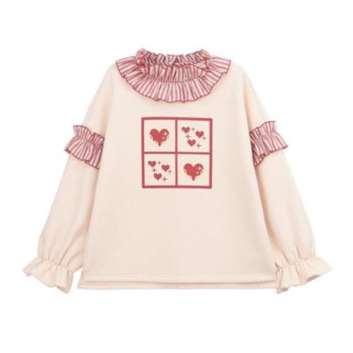 Sweet Love Heart Ruffle Sweatshirt starts at $52.90 ✨✨Tag your friend if you think he/she fits it we